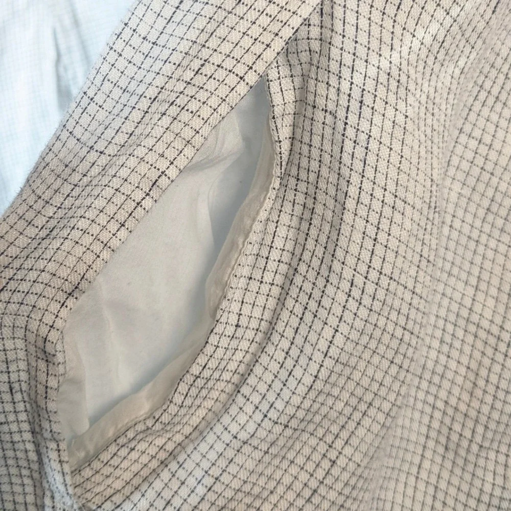 Eileen Fisher Organic Linen Slub Check Grid print Dress Checkered Tunic Dress XL - Picture 7 of 9